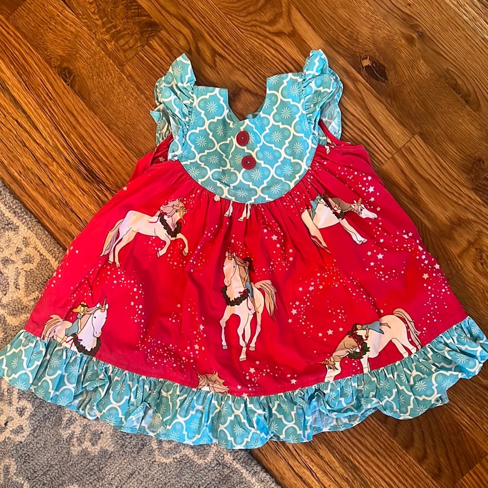 Eleanor Rose size 3/4 Christmas unicorn tunic